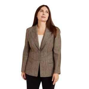 Lafayette 148 NewYork Linen Blazer Beige Size 14